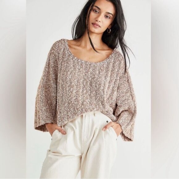 Free people too good pullover cropped sweater - Picture 1 of 6